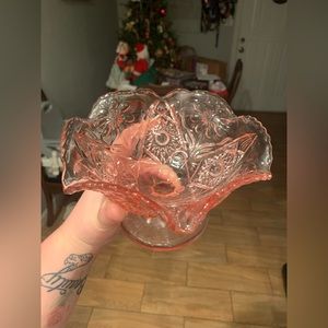 Pink carnival glass